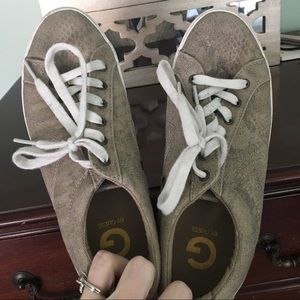 Guess brand low top brown/gold sneakers